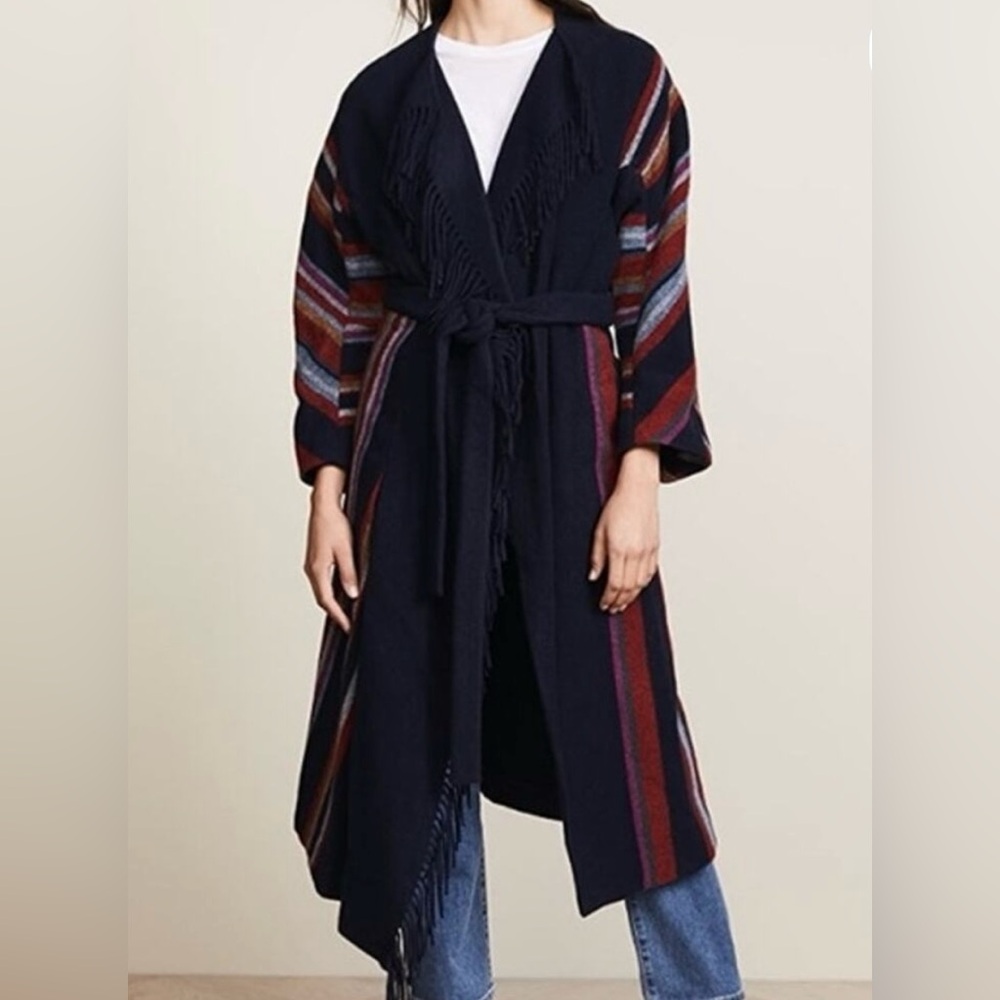 NWT Tory Burch Blue Alice Coat with/Fringe